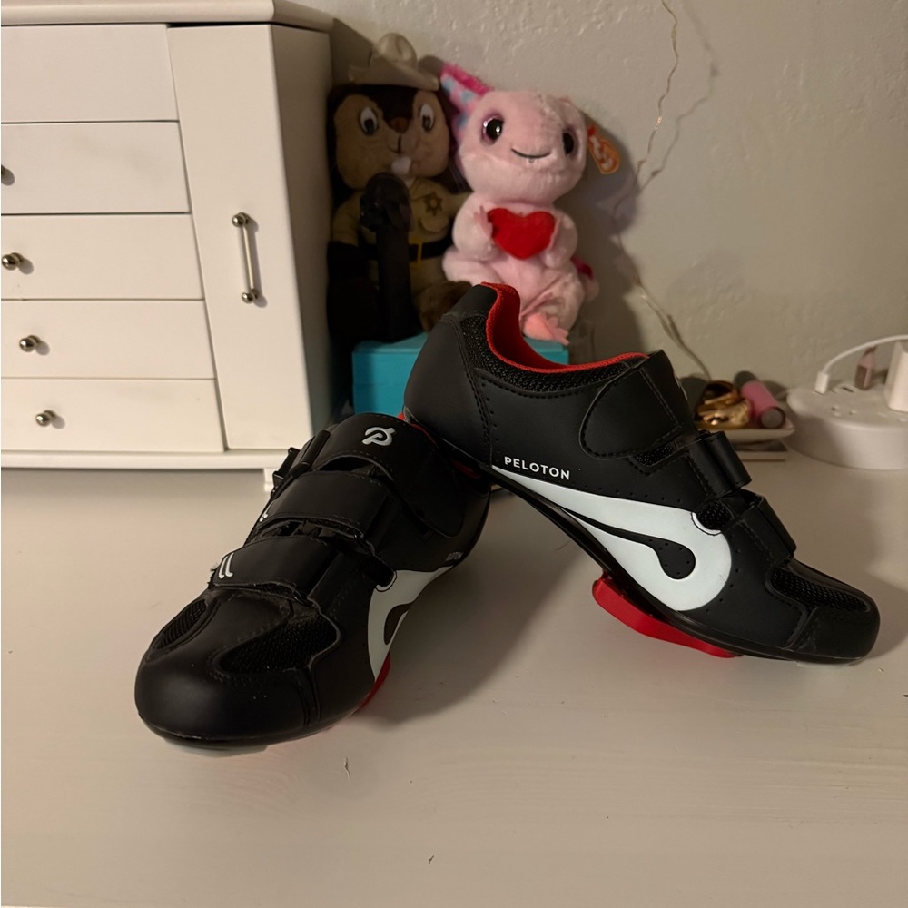 Peloton Black and Red Cycling Shoes